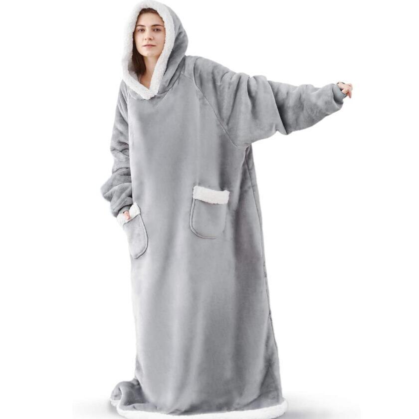 Sepo Super Long Flannel Blanket with Sleeves