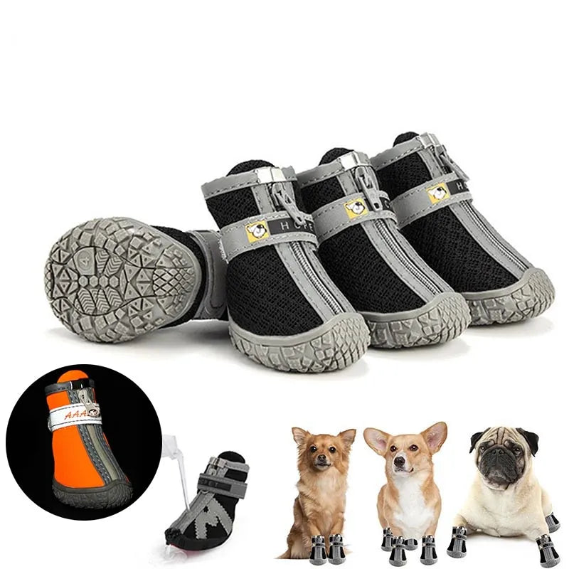 Sepo - 4pcs/set Waterproof Pet Dog Shoes Antiskid