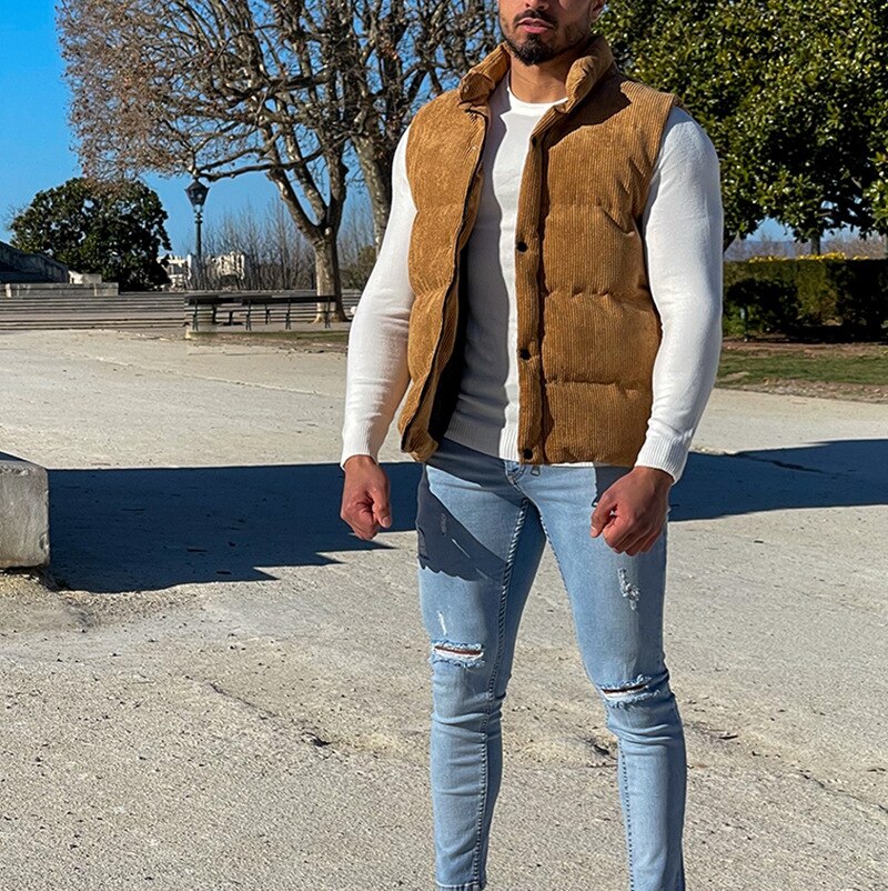 ZEN Corduroy Single Breasted Vest Jacket