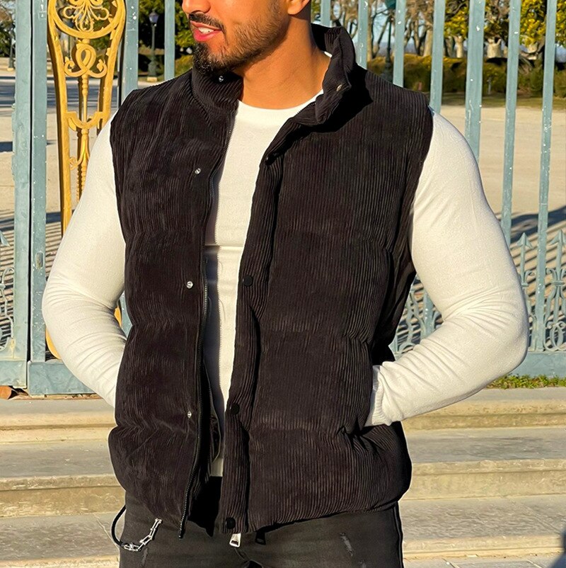 ZEN Corduroy Single Breasted Vest Jacket
