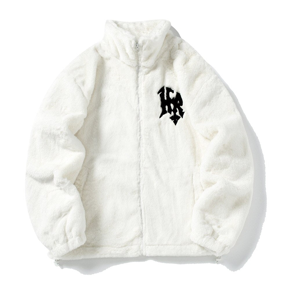 KOR Fancy Style Baggy Rabbit Fur Retro Coats