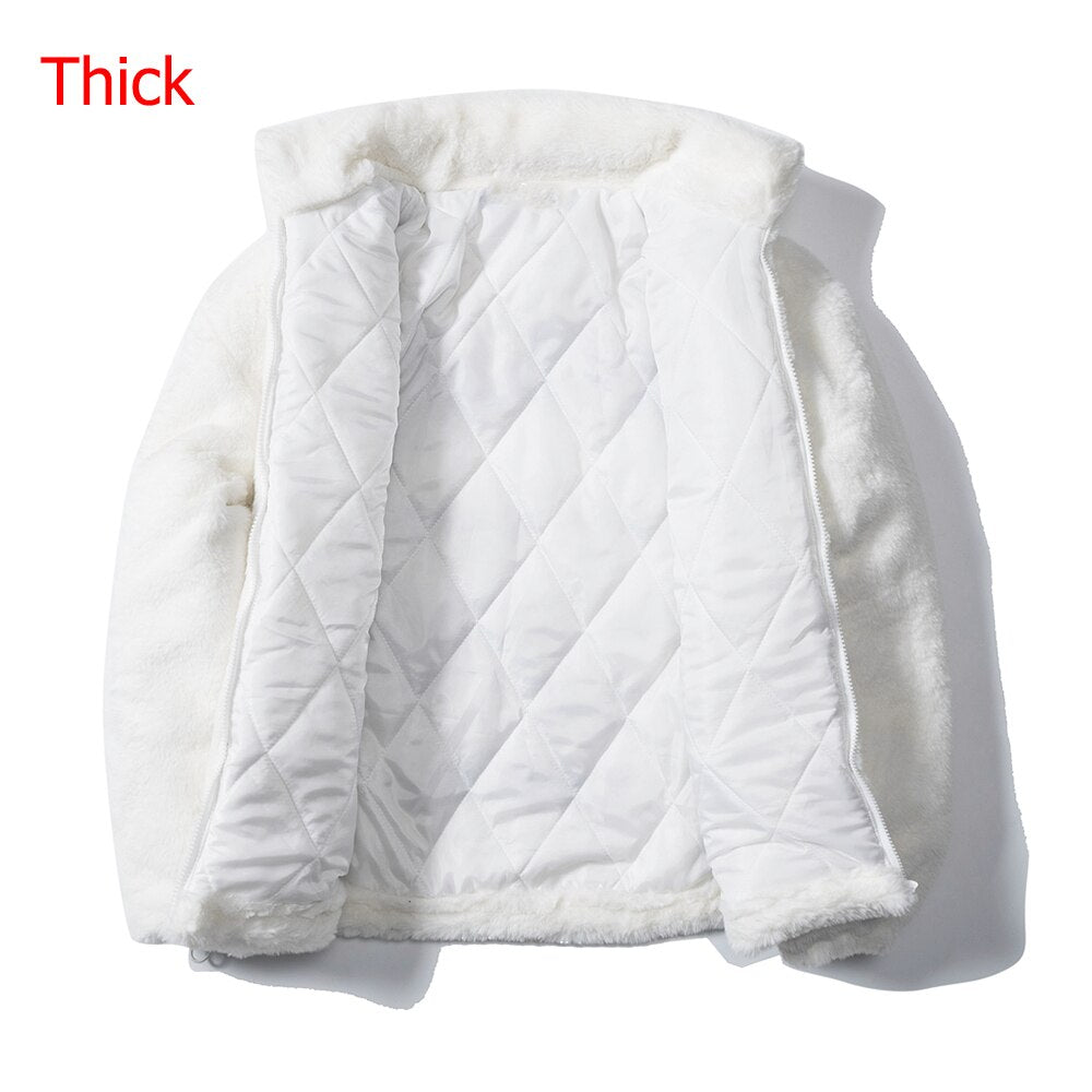 KOR Fancy Style Baggy Rabbit Fur Retro Coats