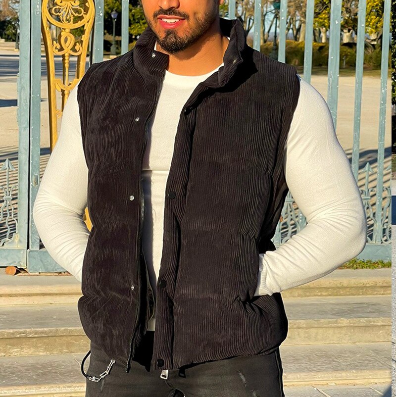 ZEN Corduroy Single Breasted Vest Jacket