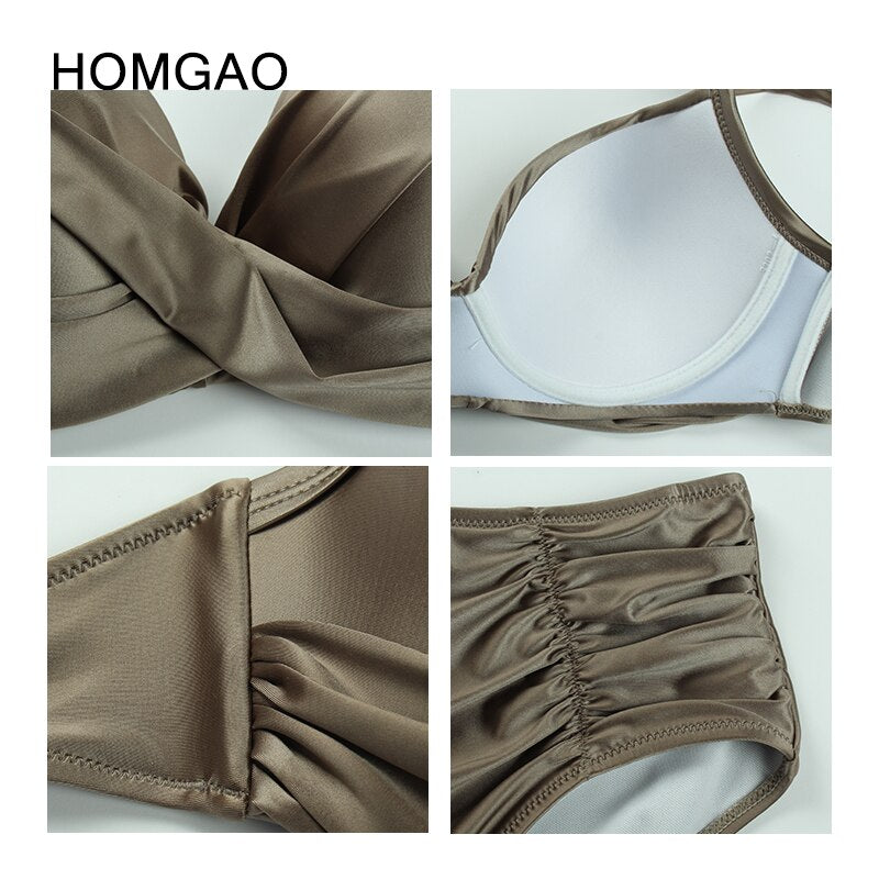 HOMGAO Women Large Size  Two Piece Swimsuit Bikini - sepolia shop