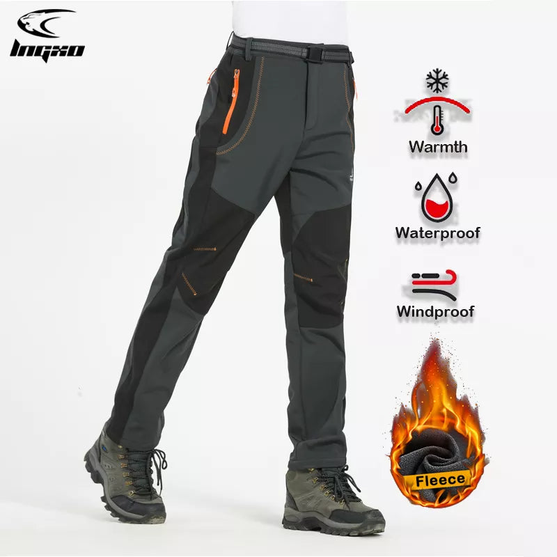 GXO Thick Warm Fleece Waterproof Hiking/Ski Pants