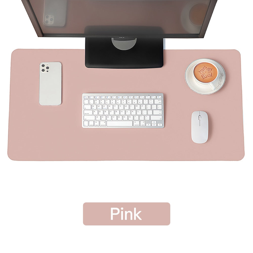 Large Size Office Desk Protector Mat PU Leather Waterproof Mouse Pad Desktop Keyboard Desk Pad Gaming Mousepad PC Accessories - sepolia shop