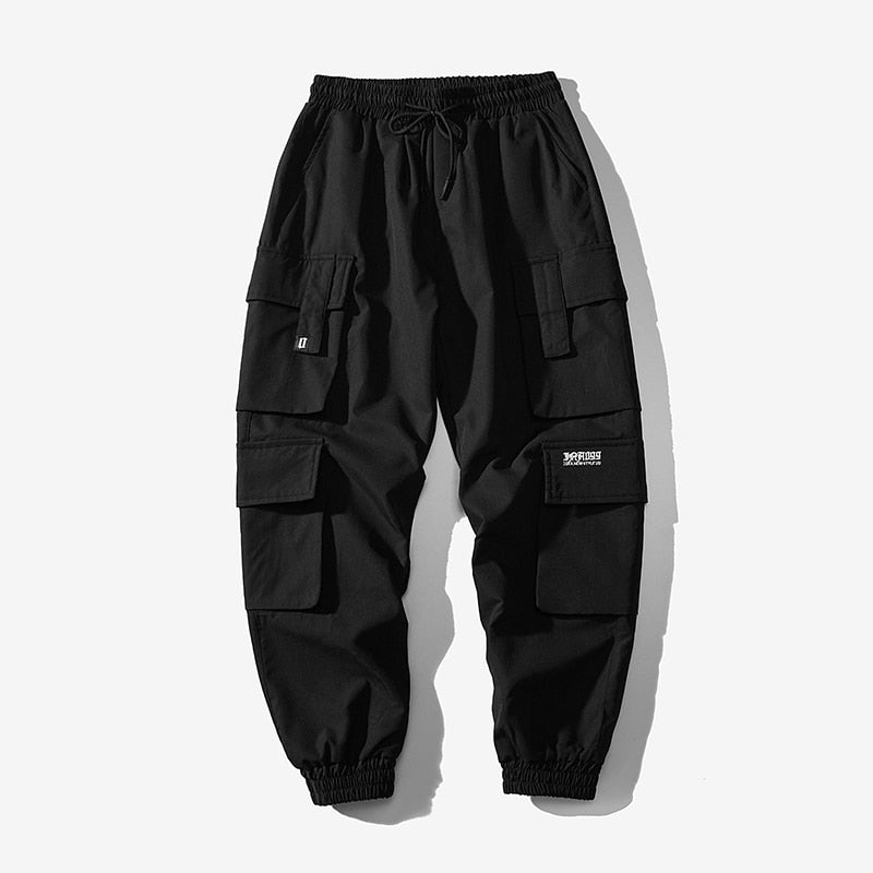 Streetwear Black Men's Pockets Joggers Pants