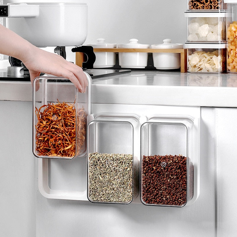 Cabinet Hanging Airtight Food Storage Container Plastic Kitchen Refrigerator Large-capacity Noodle Box Multigrain Storage Tank - sepolia shop