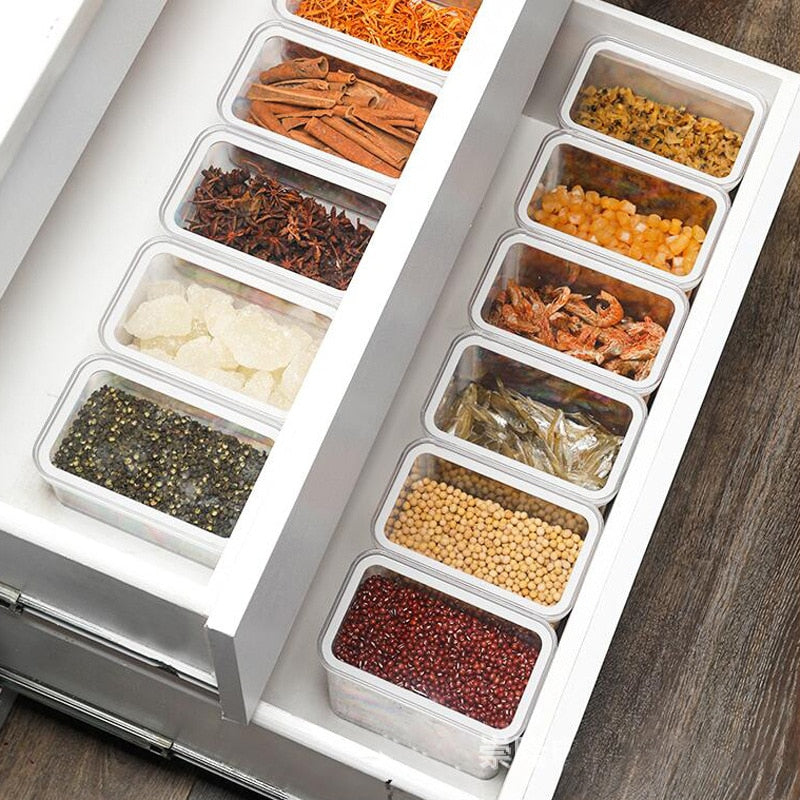 Cabinet Hanging Airtight Food Storage Container Plastic Kitchen Refrigerator Large-capacity Noodle Box Multigrain Storage Tank - sepolia shop
