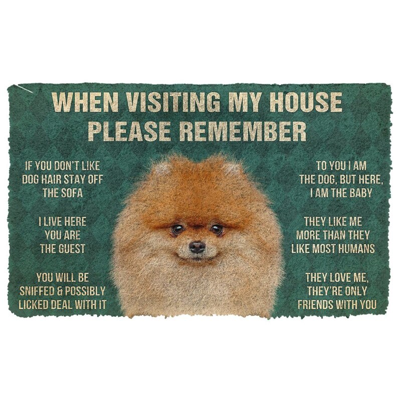 Dogs House Rules Door Mat