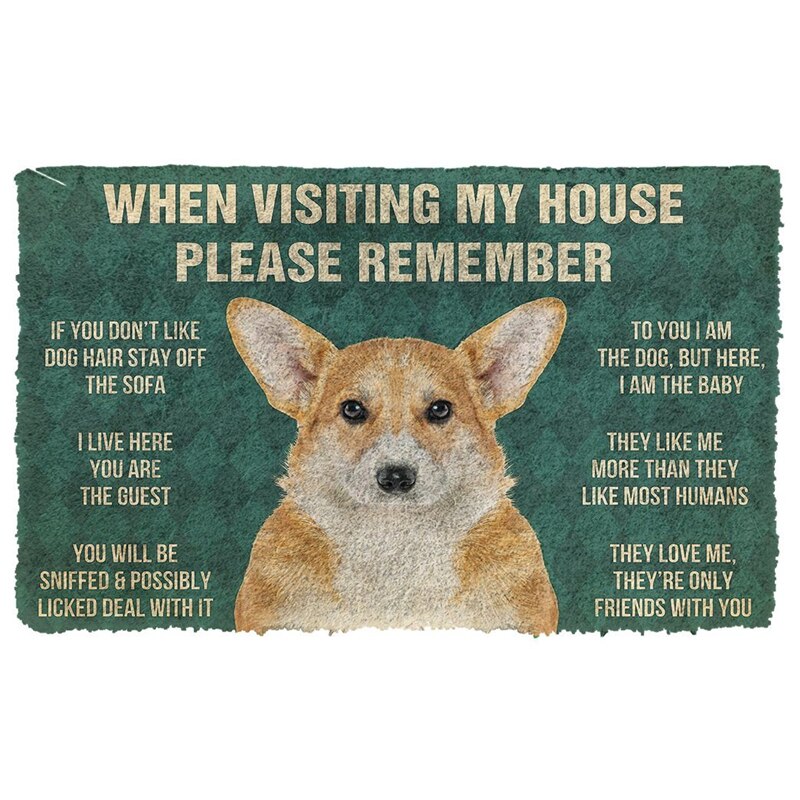 Dogs House Rules Door Mat