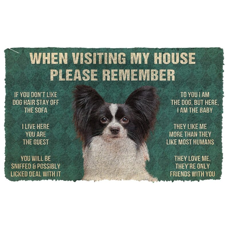 Dogs House Rules Door Mat