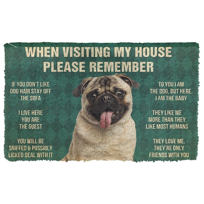 Dogs House Rules Door Mat