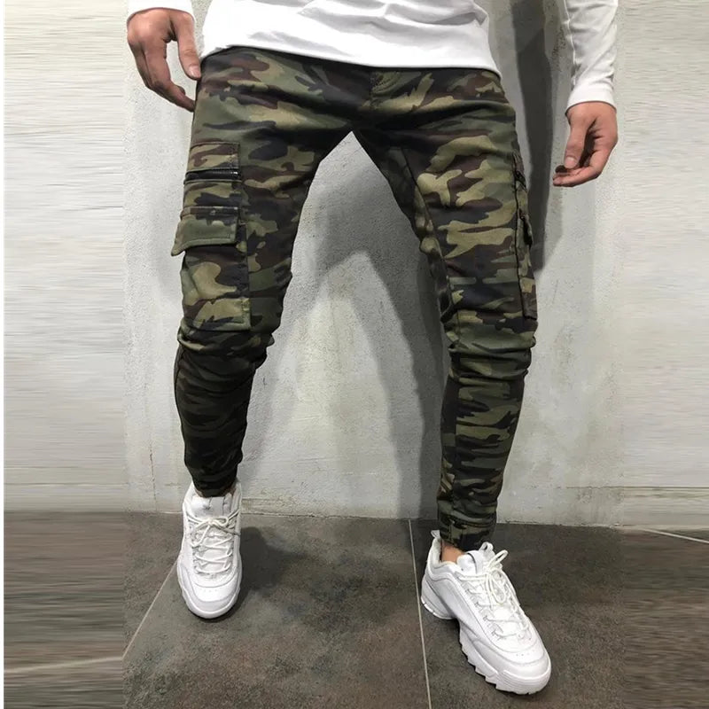 Camouflage Style Slim Multi Pocket Trouser