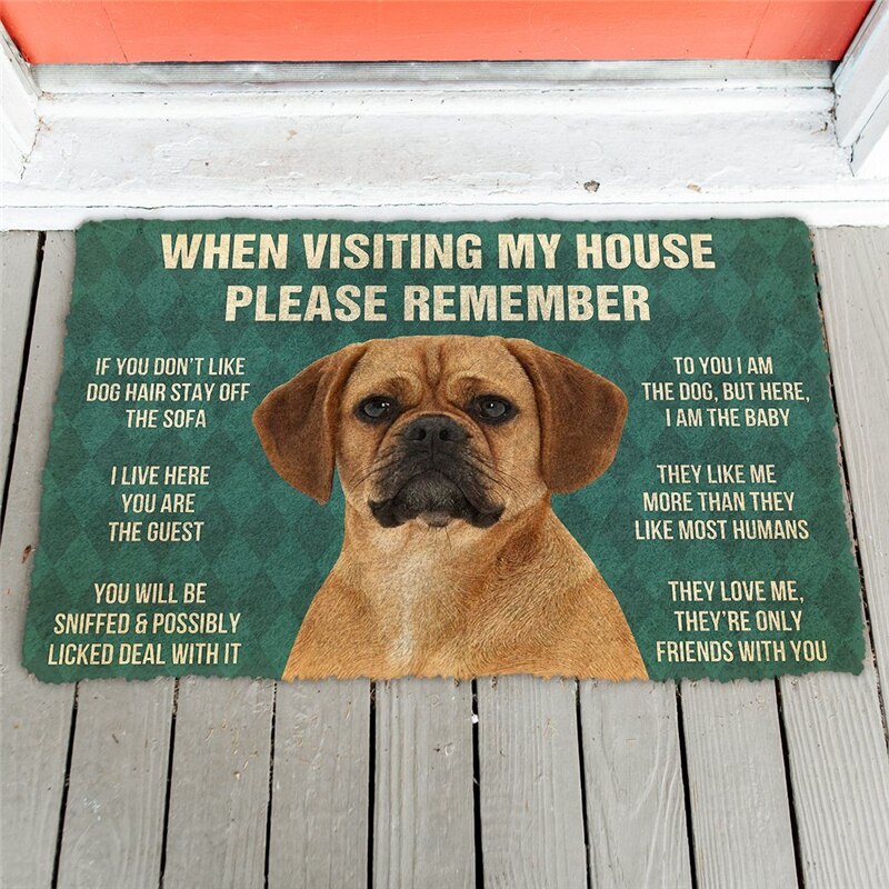 Dogs House Rules Door Mat
