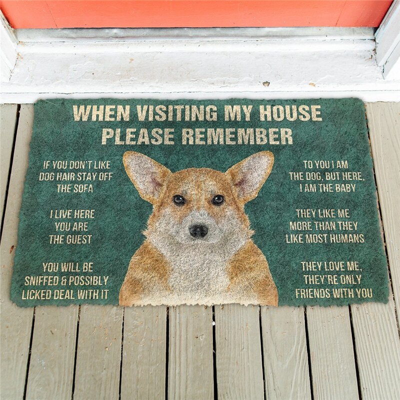 Dogs House Rules Door Mat