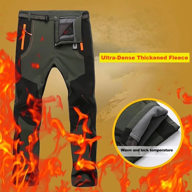 GXO Thick Warm Fleece Waterproof Hiking/Ski Pants