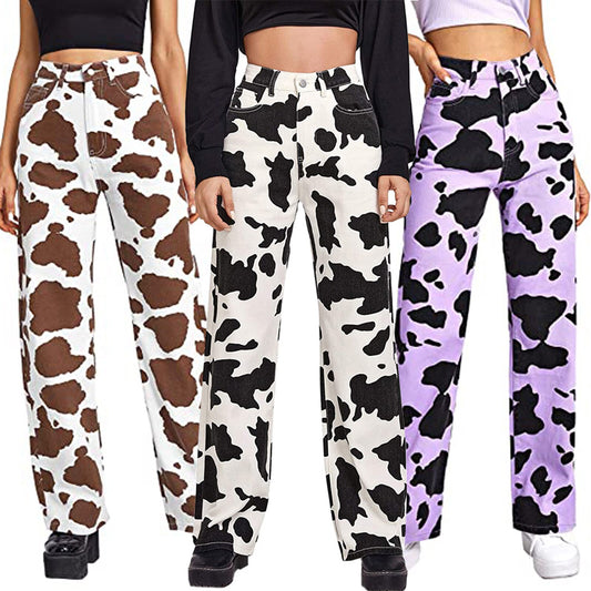 Chica Wild Cow Skin Pattern Trousers