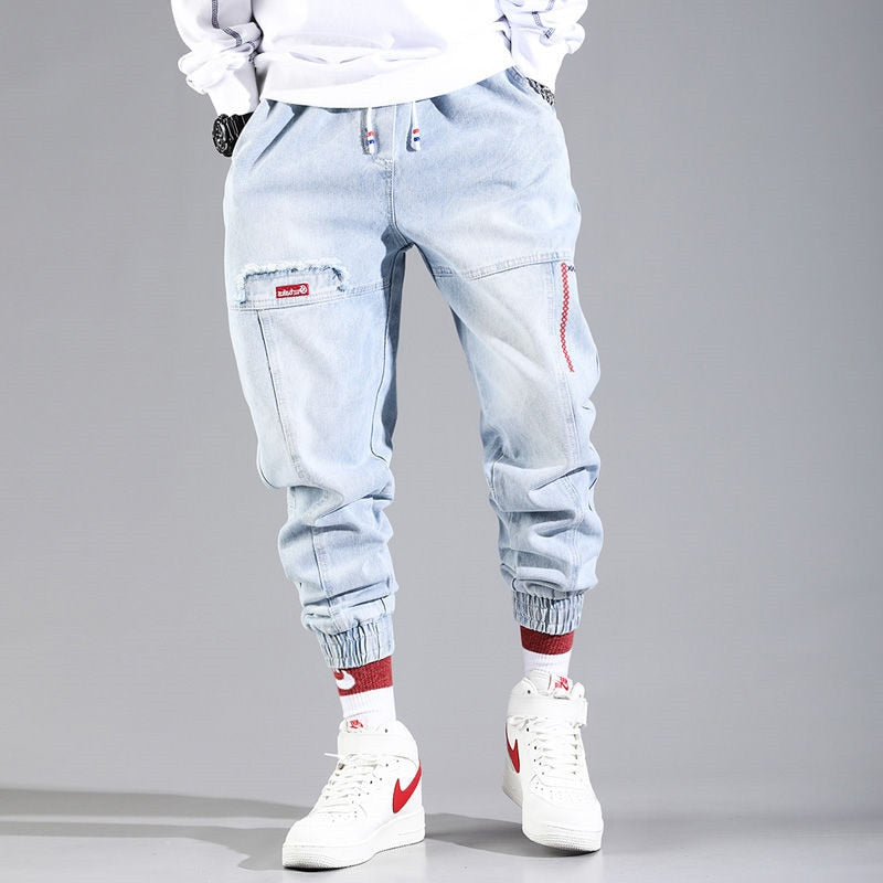 Streetwear Hip Hop Cargo Pants Men's jeans Cargo Pants Elastic Harun pants Joggers Pants 2022 Autumn and Winter - sepolia shop