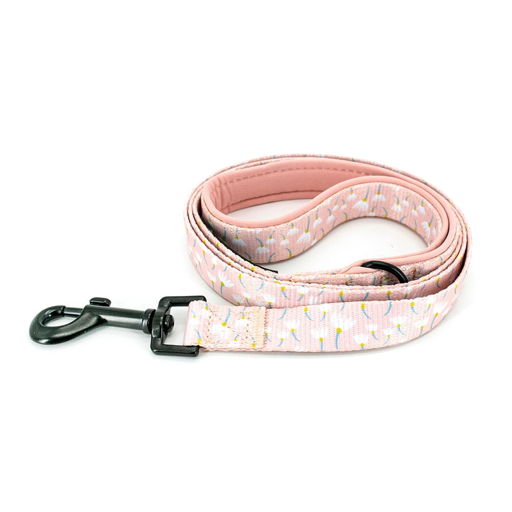 Adjustable Pet Dog Collar Durable Soft Cute Creative Colored Dandelion Design Leash Neoprene Harness With Poop Bag Dispenser - sepolia shop