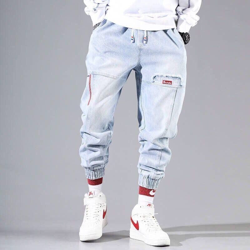 Streetwear Hip Hop Cargo Pants Men&#39;s jeans Cargo Pants Elastic Harun pants Joggers Pants 2022 Autumn and Winter - sepolia shop