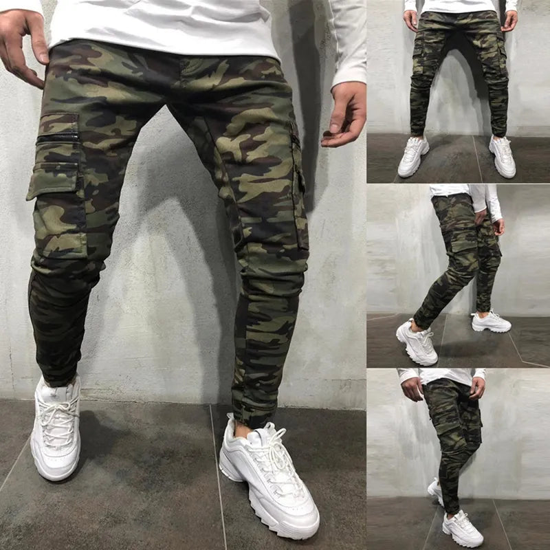 Camouflage Style Slim Multi Pocket Trouser