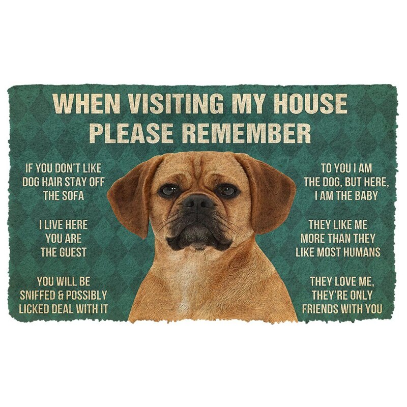 Dogs House Rules Door Mat