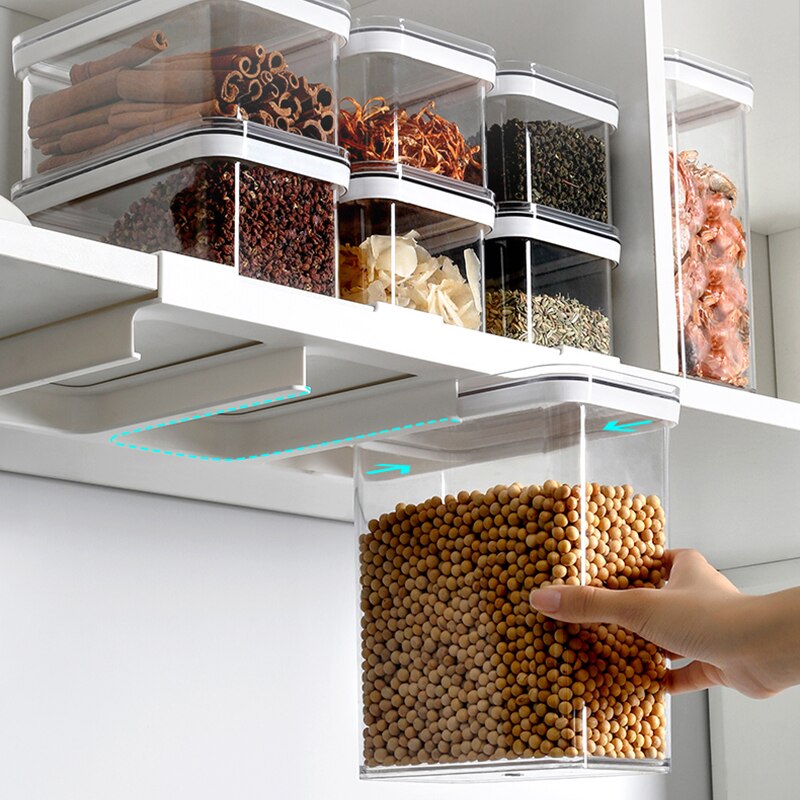 Cabinet Hanging Airtight Food Storage Container Plastic Kitchen Refrigerator Large-capacity Noodle Box Multigrain Storage Tank - sepolia shop