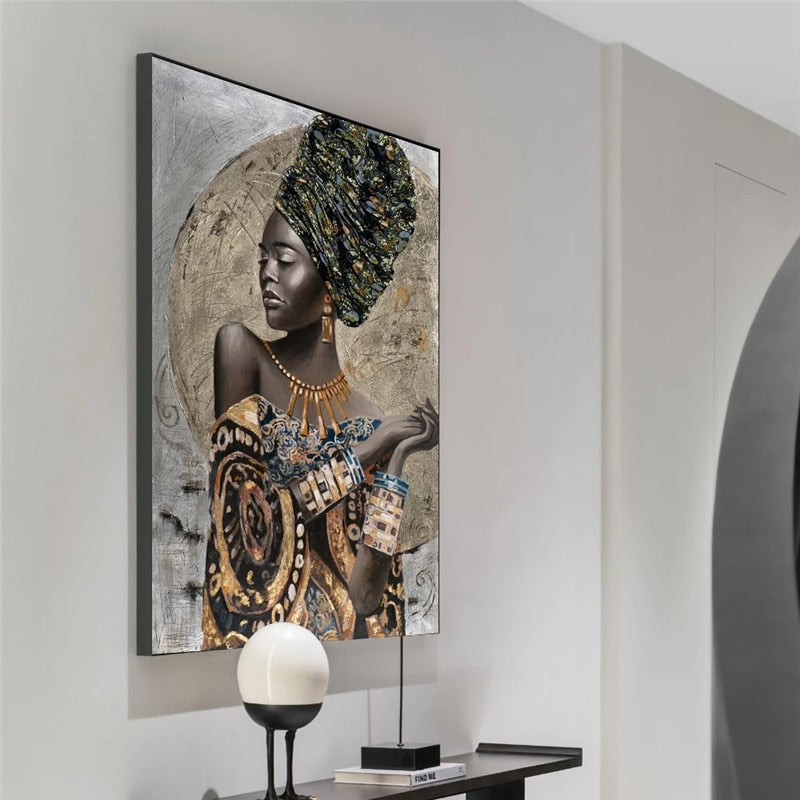 African Black Woman Graffiti Canvas Art Posters