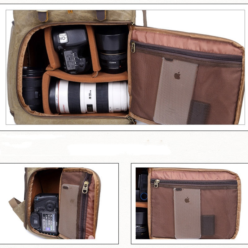 Lux Multifunction Waterproof Canvas Photographer backpack