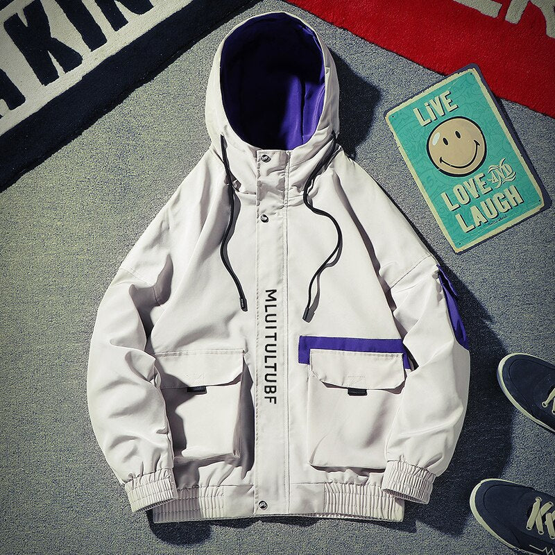 Kor Autumn Hooded Loose Windbreaker Jacket