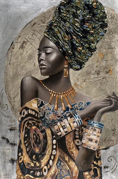 African Black Woman Graffiti Canvas Art Posters