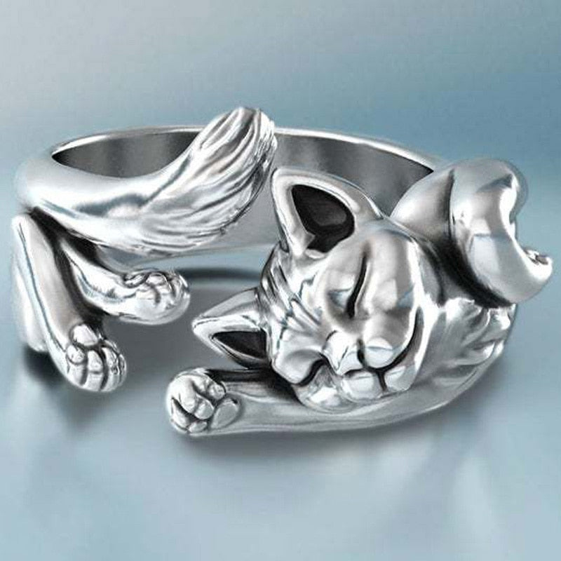 KOFA New Vintage Cute Cat Rings