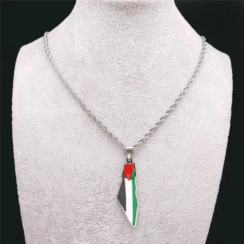 Vintage Stainless Steel Palestine Necklace