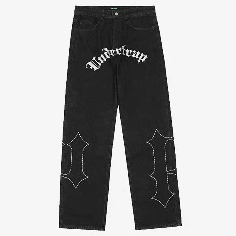 Max | street Japanese trendy brand jeans straight-leg pants - sepolia shop