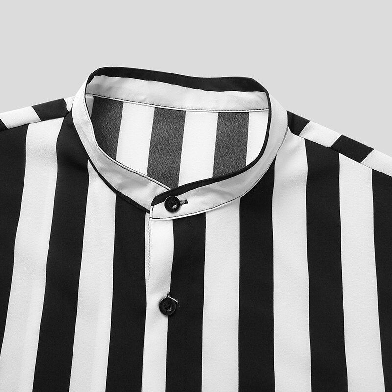 Loco Lapel Button Stripe Vintage Shirt