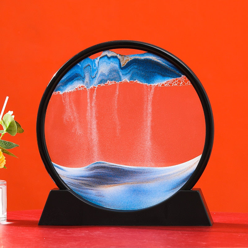 Sepo 3D Moving Sand Art Picture Round Glass