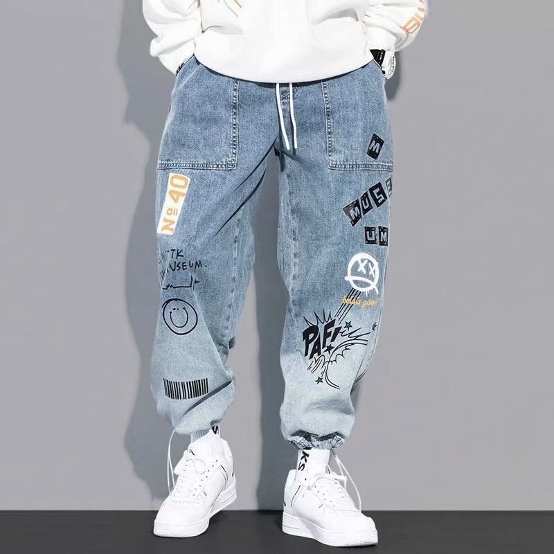 New Streetwear Hip Hop Cargo Pants Men&#39;s Jeans Casual Pants Elastic Harun Pants Joggers Pants Autumn And Spring Men Clothing - sepolia shop