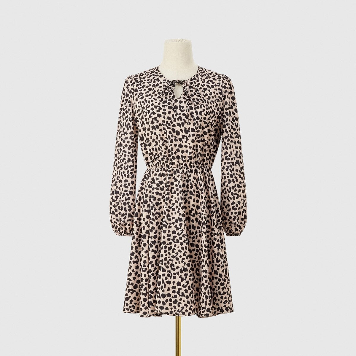 M 2023 New Women Summer Flower Print V Neck Lace Up Long Sleeve Dress For Ladies Fashion All Match Chic Dresses - sepolia shop