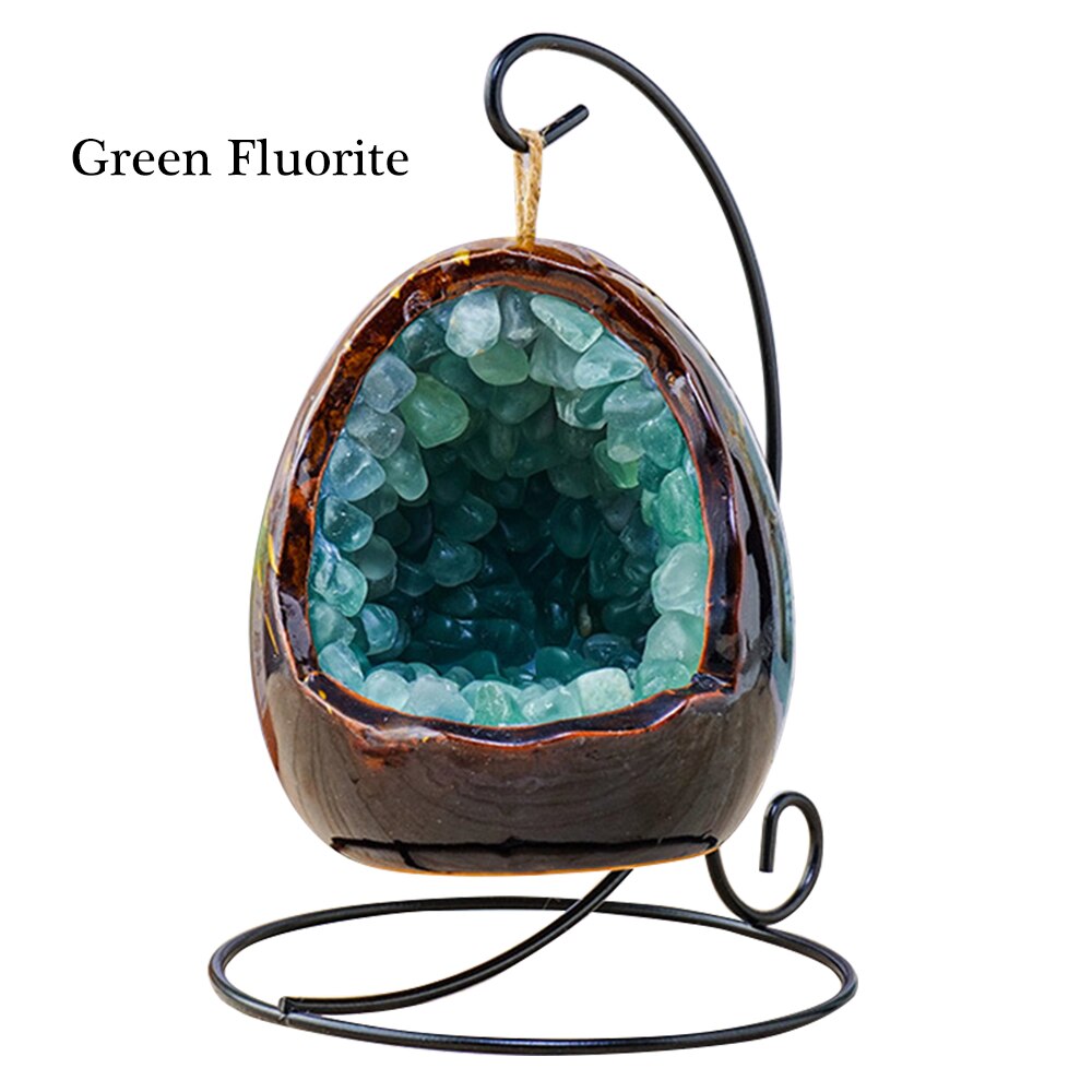 Natural Crystal Egg Shape USB Led Lamp