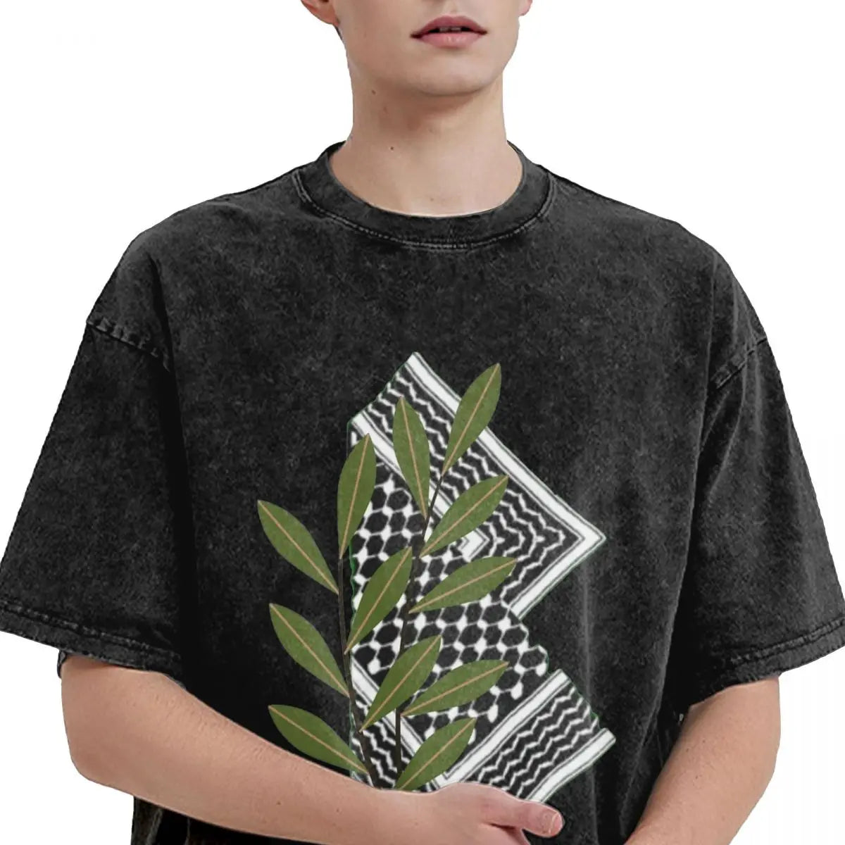 PS - Washed T Shirt Hatta With Olive Branch