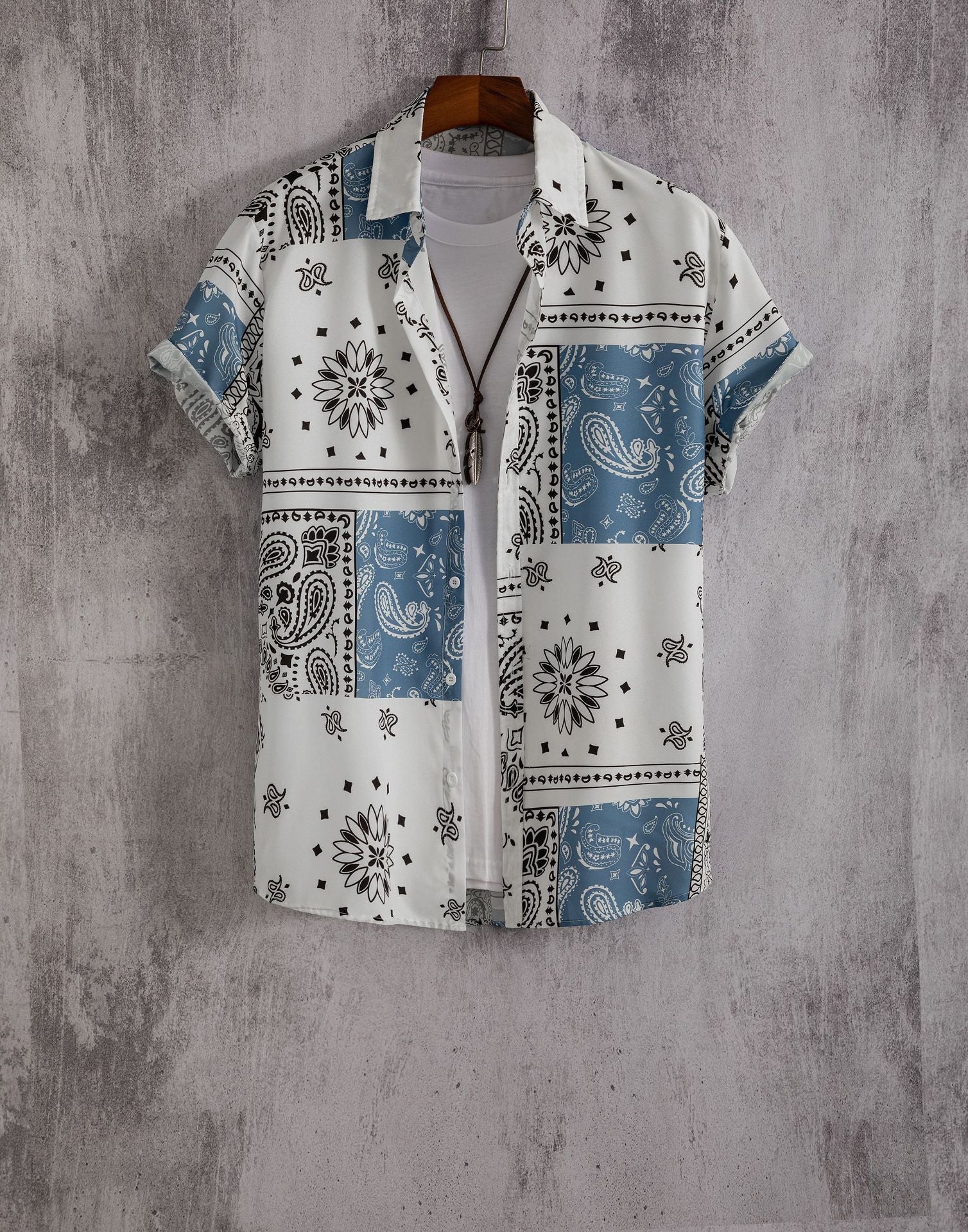 Don Hawaiian Geometric Printed Buttoned Shirt