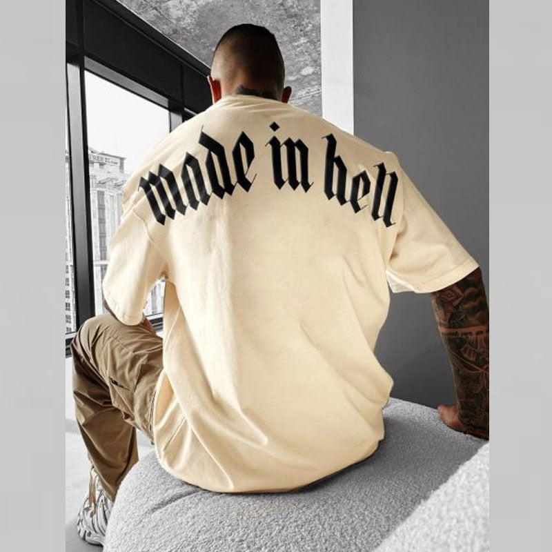 Summer Short Sleeve Hip Hop T-shirt - Made in hell