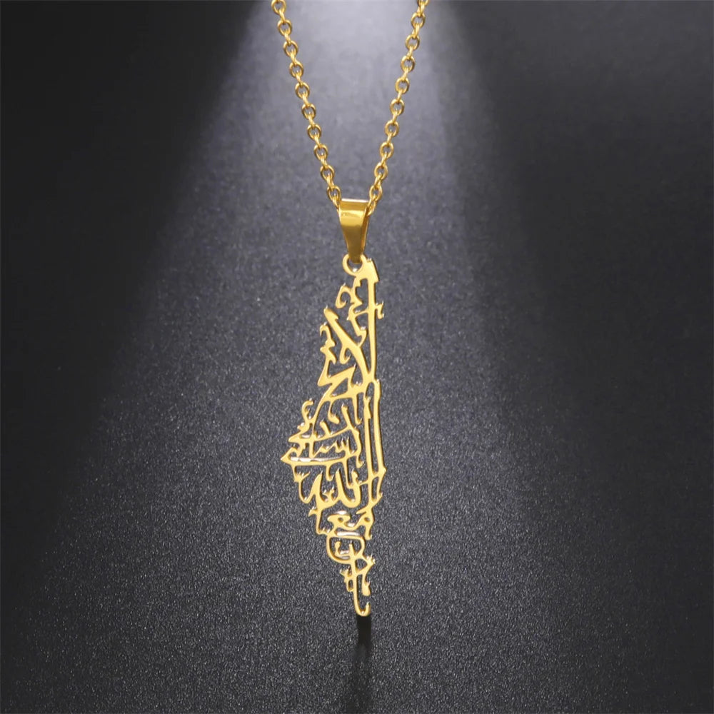 Palestine Map Pendant Necklaces