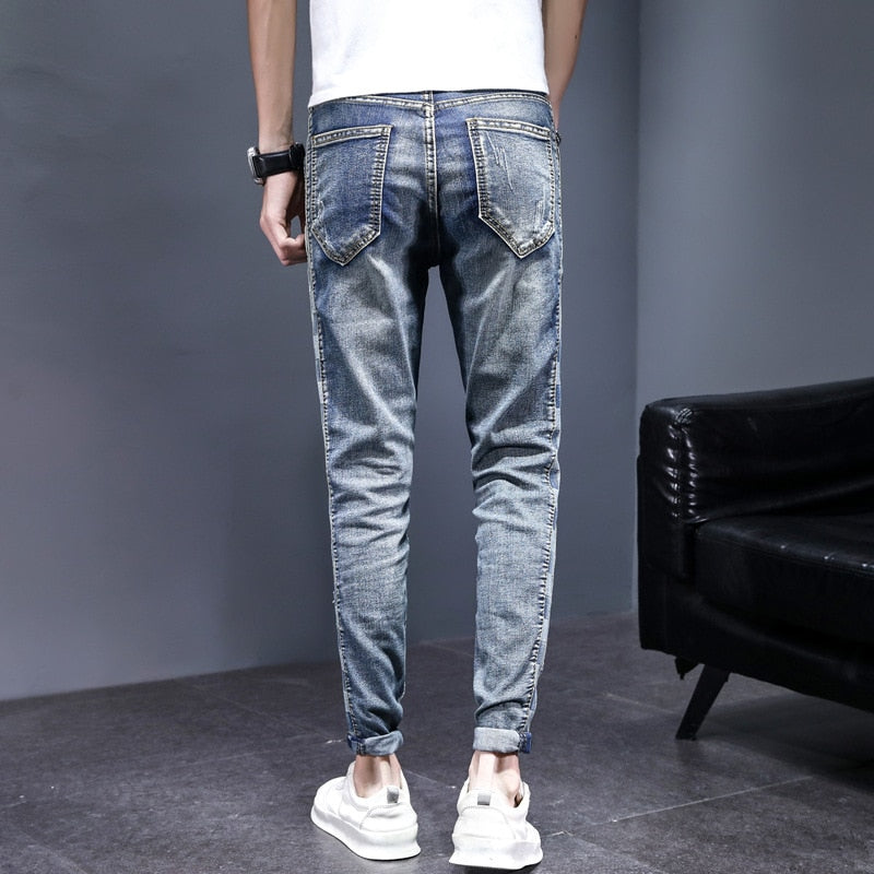 DESIGN TOP | Stretch Skinny Ripped Fashion Men Slim Luxury  Jeans - sepolia shop