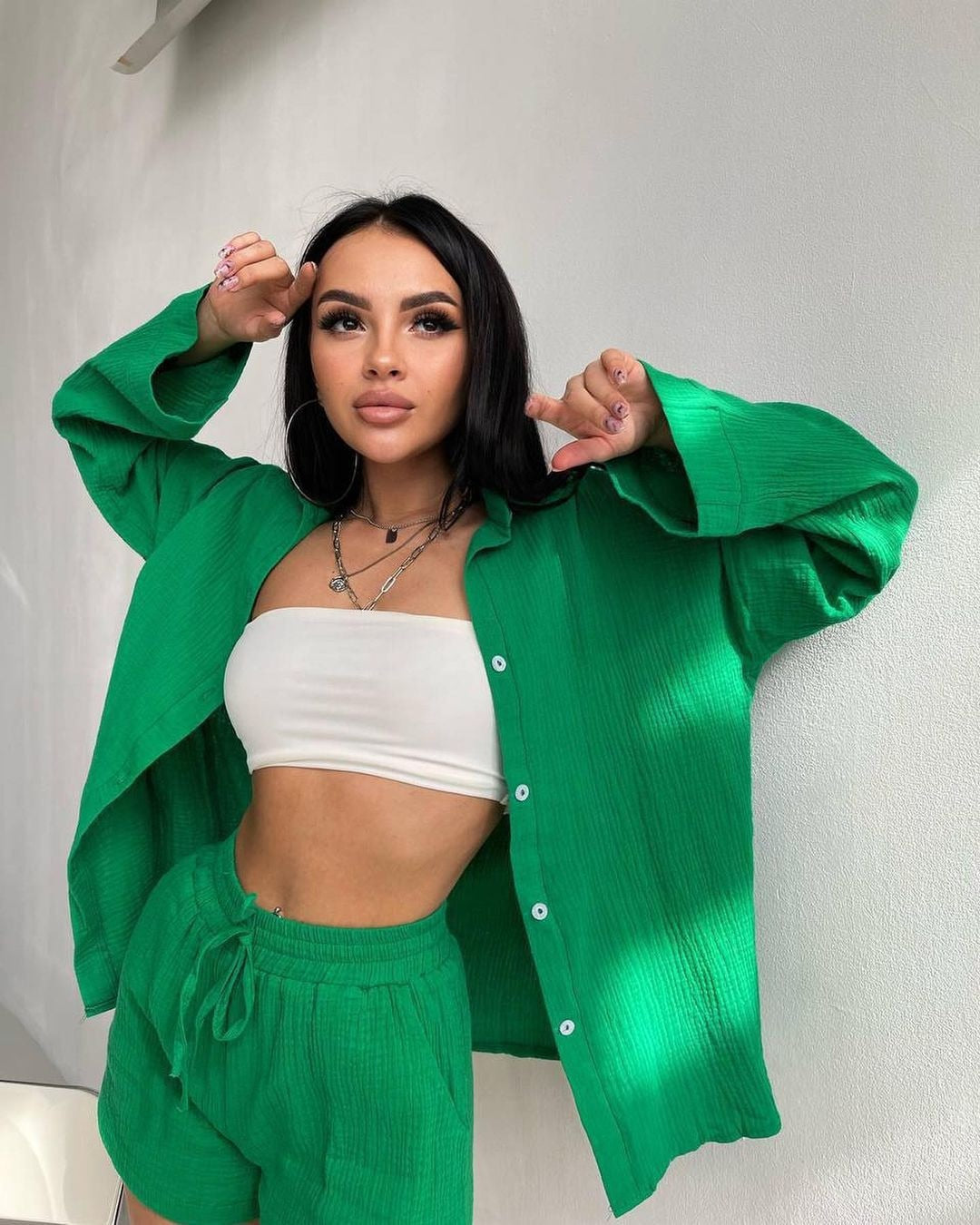 Louli Two Piece Set button outfit