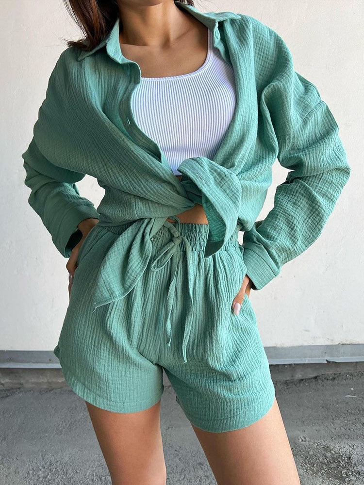 Louli Two Piece Set button outfit