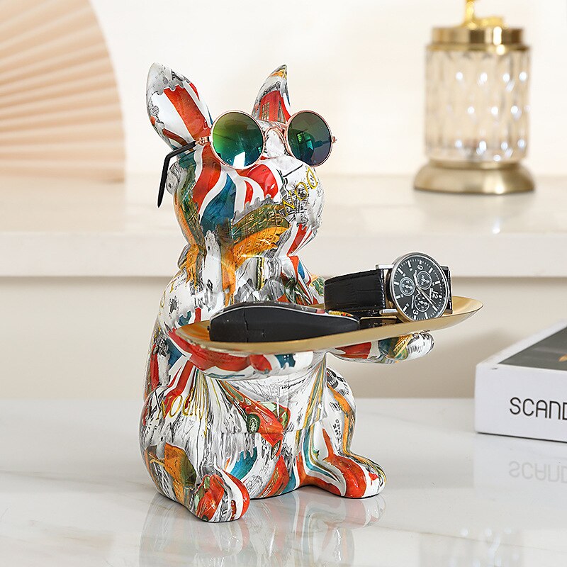 French Fighting Dog Desktop Sculpture