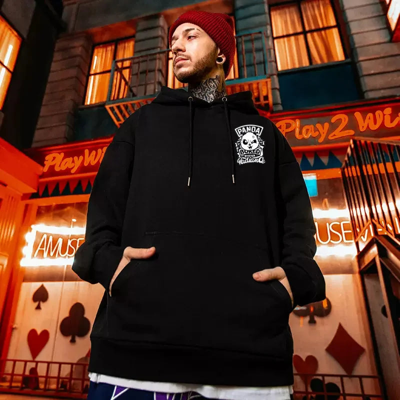 Y2K Retro Oversized Letter Panda Print Hoodies