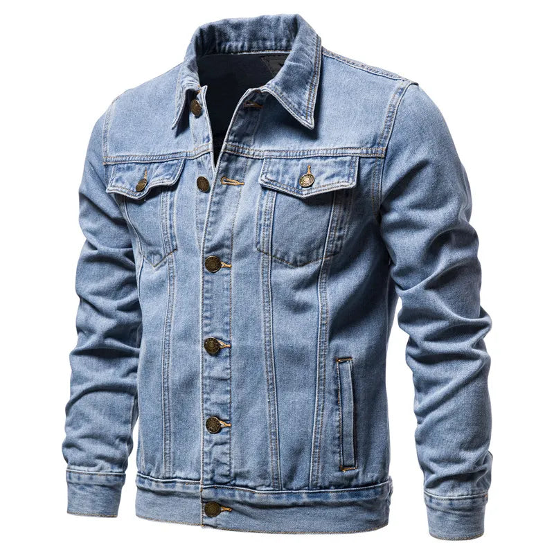 STU Solid Lapel Denim Jackets